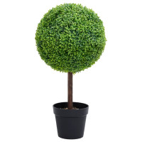 Produktbild för Konstväxt buxbom bollformad med kruka 71 cm grön