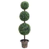 Produktbild för Konstväxt buxbom bollformad med kruka 118 cm grön