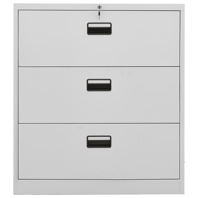 Produktbild för Dokumentskåp ljusgrå 90x46x103 cm stål