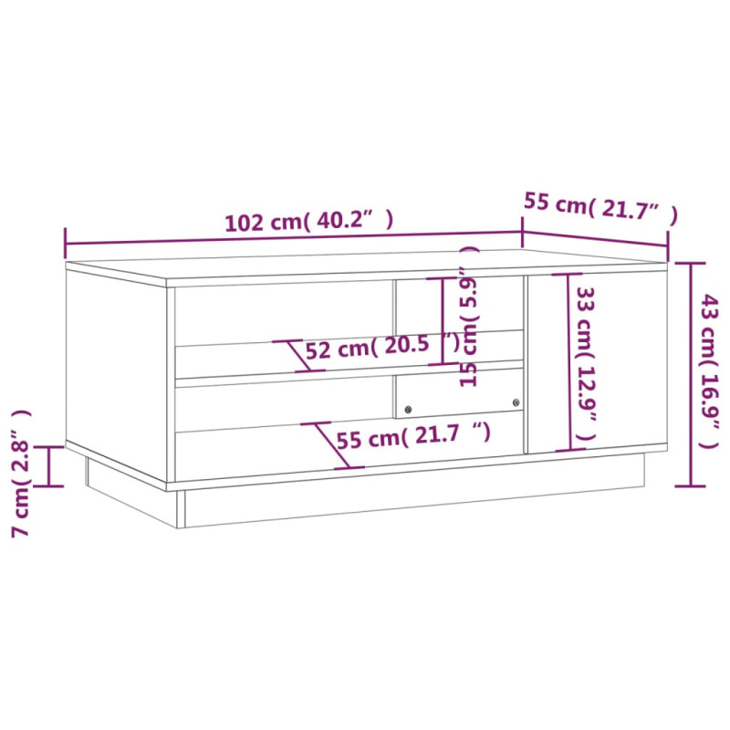 Produktbild för Soffbord sonoma-ek 102x55x43 cm spånskiva