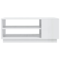 Miniatyr av produktbild för Soffbord vit högglans 102x55x43 cm spånskiva