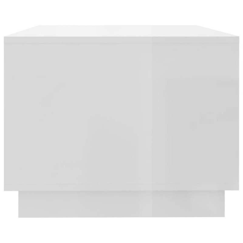 Produktbild för Soffbord vit högglans 102x55x43 cm spånskiva