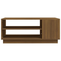 Produktbild för Soffbord brun ek 102x55x43 cm konstruerat trä