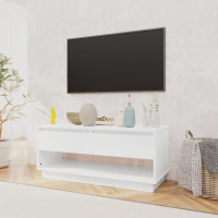 Produktbild för Tv-bänk vit högglans 102x41x44 cm konstruerat trä