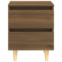 Miniatyr av produktbild för Sängbord med massiva träben brun ek 40x35x50 cm