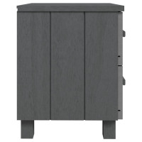 Produktbild för Sängbord HAMAR mörkgrå 40x35x44,5 cm massiv furu