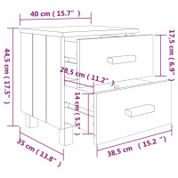 Produktbild för Sängbord HAMAR mörkgrå 40x35x44,5 cm massiv furu