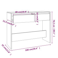 Produktbild för Konsolbord vit 100x35x76,5 cm konstruerat trä