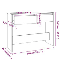 Produktbild för Konsolbord betonggrå 100x35x76,5 cm konstruerat trä