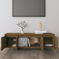Miniatyr av produktbild för TV-bänk brun ek 120x30x40,5 cm konstruerat trä