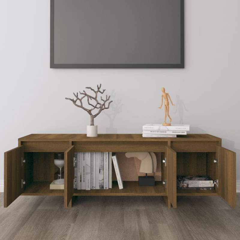 Produktbild för TV-bänk brun ek 120x30x40,5 cm konstruerat trä