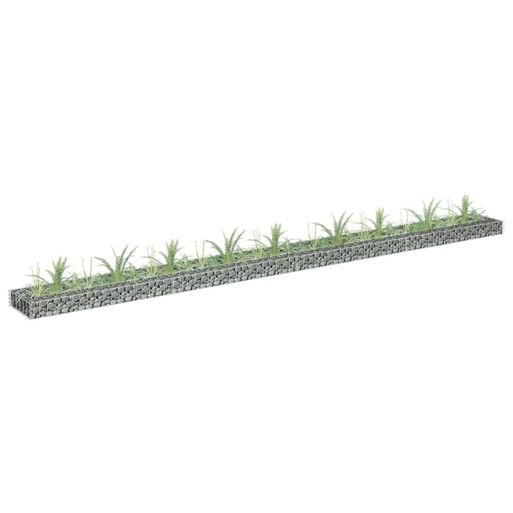 Produktbild för Planteringsgabion upphöjd galvaniserat stål 360x30x10 cm
