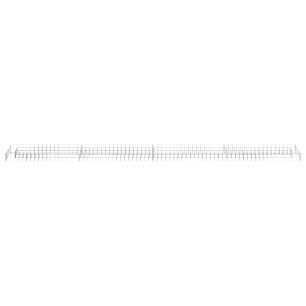 Produktbild för Planteringsgabion upphöjd galvaniserat stål 360x30x10 cm