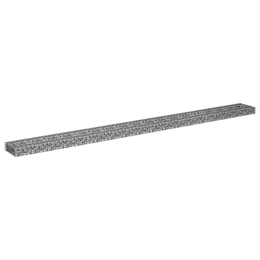 Produktbild för Planteringsgabion upphöjd galvaniserat stål 360x30x10 cm