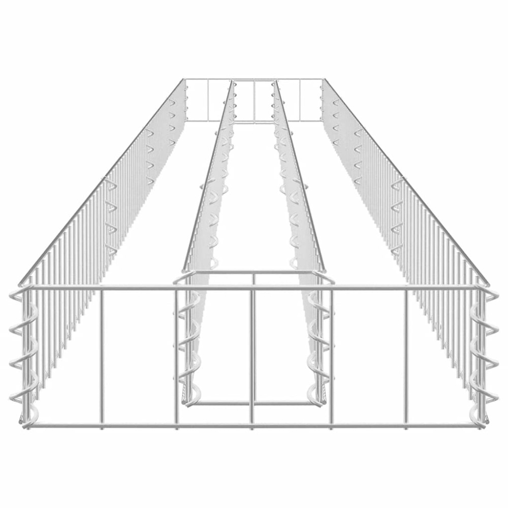 Produktbild för Planteringsgabion upphöjd galvaniserat stål 360x30x10 cm