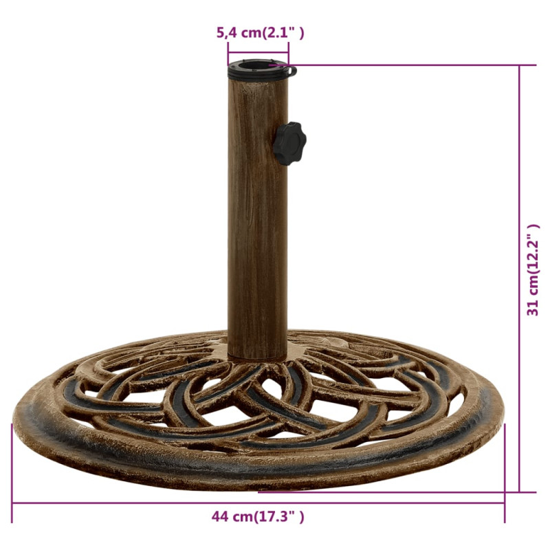 Produktbild för Parasollfot brons 44x44x31 cm gjutjärn