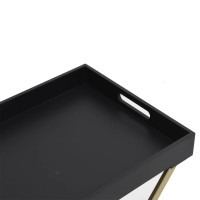 Produktbild för Hopfällbart bord guld och svart 48x34x61 cm MDF