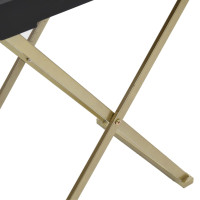 Produktbild för Hopfällbart bord guld och svart 48x34x61 cm MDF