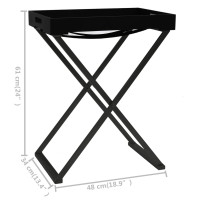Produktbild för Hopfällbart bord svart 48x34x61 cm MDF