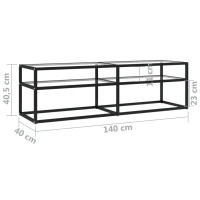 Produktbild för Tv-bänk transparent 140x40x40,5 cm härdat glas