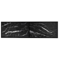 Miniatyr av produktbild för Tv-bänk svart marmor 140x40x40,5 cm härdat glas