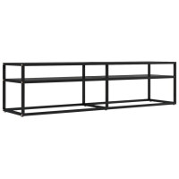 Produktbild för Tv-bänk svart 160x40x40,5 cm härdat glas