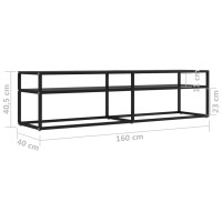 Produktbild för Tv-bänk svart 160x40x40,5 cm härdat glas