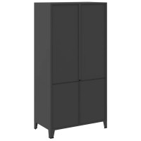 Produktbild för Garderob industriell svart 90x50x180 cm metall