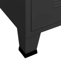 Produktbild för Garderob industriell svart 90x50x180 cm metall