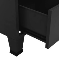 Produktbild för Garderob industriell svart 90x50x180 cm metall