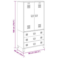 Produktbild för Garderob industriell svart 90x50x180 cm metall