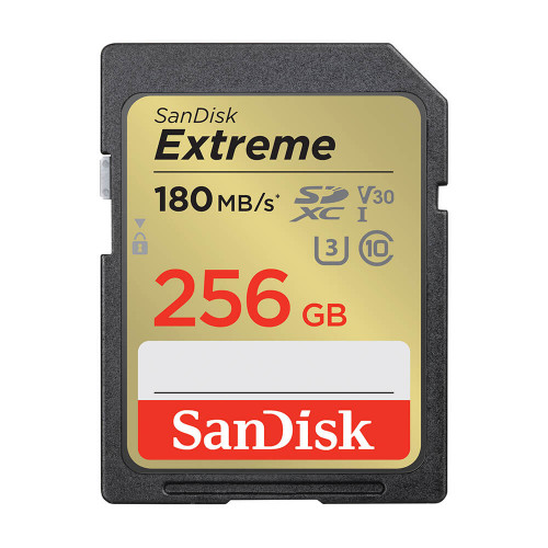 SANDISK SDXC Extreme 256GB 180MB/s UHS-I C10 V30 U3