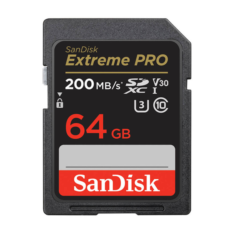 Produktbild för SDXC Extreme Pro 64GB 200MB/s UHS-I C10 V30 U3