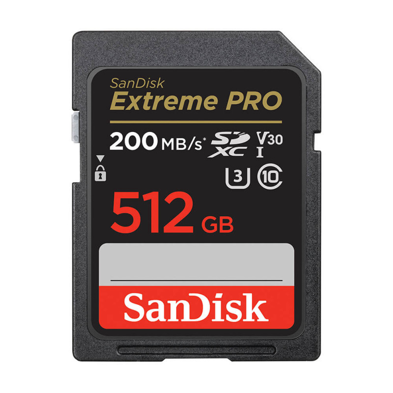 Produktbild för SDXC Extreme Pro 512GB 200MB/s UHS-I C10 V30 U3