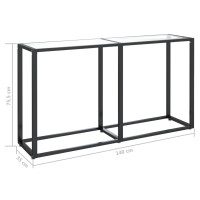 Produktbild för Konsolbord transparent 140x35x75,5 cm härdat glas