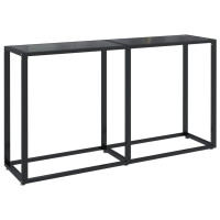 Produktbild för Konsolbord svart 140x35x75,5 cm härdat glas