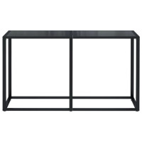 Produktbild för Konsolbord svart 140x35x75,5 cm härdat glas