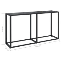 Produktbild för Konsolbord svart 140x35x75,5 cm härdat glas