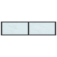 Produktbild för Konsolbord vit marmor 140x35x75,5 cm härdat glas