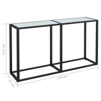 Produktbild för Konsolbord vit marmor 140x35x75,5 cm härdat glas