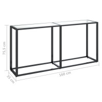 Produktbild för Konsolbord transparent 160x35x75,5 cm härdat glas