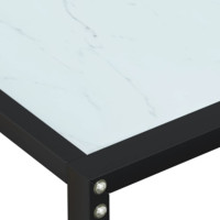 Produktbild för Konsolbord vit marmor 160x35x75,5 cm härdat glas