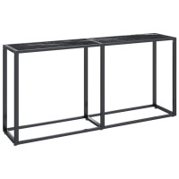 Produktbild för Konsolbord svart marmor 160x35x75,5 cm härdat glas