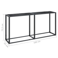 Produktbild för Konsolbord svart marmor 160x35x75,5 cm härdat glas