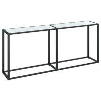 Produktbild för Konsolbord vit marmor 180x35x75,5 cm härdat glas