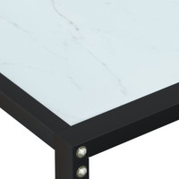 Produktbild för Konsolbord vit marmor 180x35x75,5 cm härdat glas