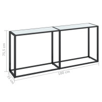 Produktbild för Konsolbord vit marmor 180x35x75,5 cm härdat glas