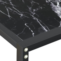 Produktbild för Konsolbord svart marmor 180x35x75,5 cm härdat glas
