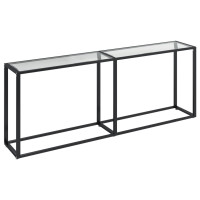 Produktbild för Konsolbord transparent 200x35x75,5 cm härdat glas