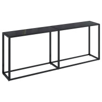 Produktbild för Konsolbord svart 200x35x75,5 cm härdat glas